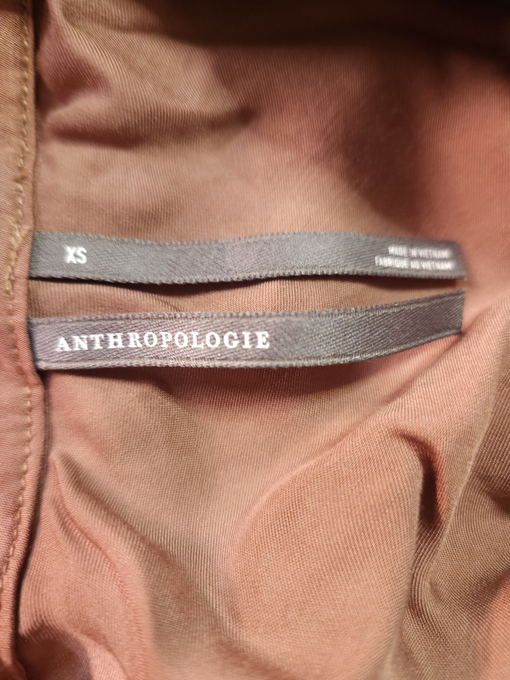 Anthropologie Chocolate Brown Satin Asymmetrical Tie Back Viscose Skirt XS - Picture 15 of 16